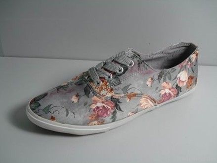 vulcanized shoes with flower print