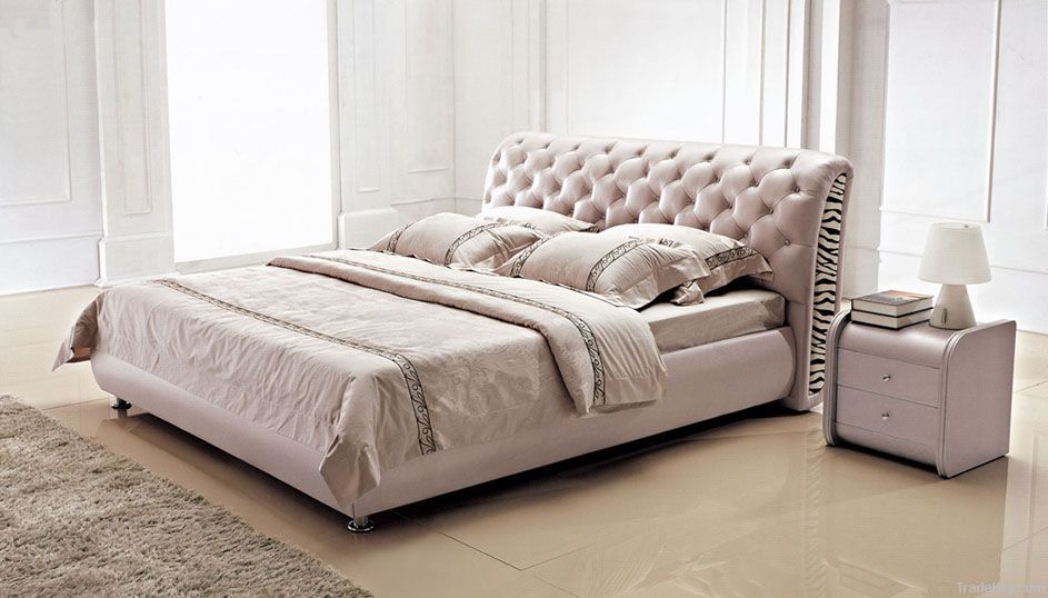 furniture softbed genuine leather bed real leather bed fabric bed 3002