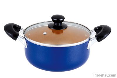 aluminium non-stick two handle saucepot/nonstick enamel sauce pot