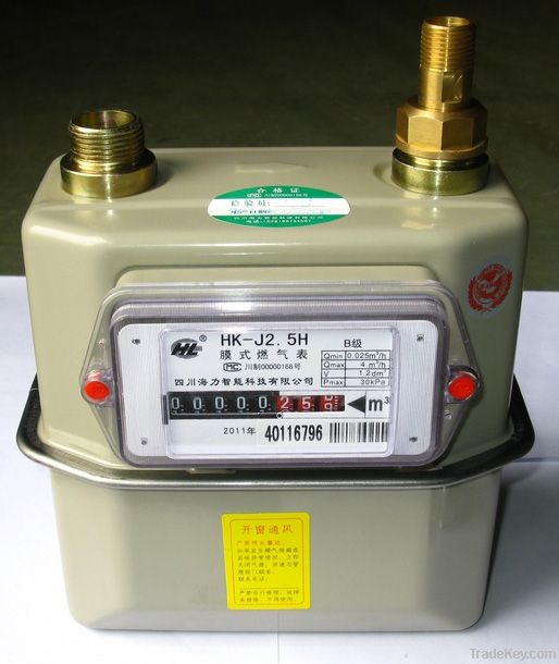 Residential gas meter G1.6/G2.5/G4 with Connector