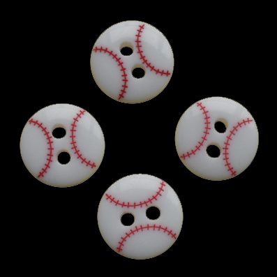 Fashion polyester/resin button in baseball design