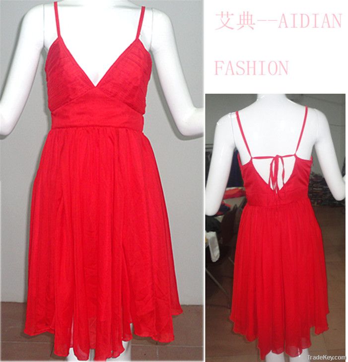 Lady newest red elegant sexy  dresses