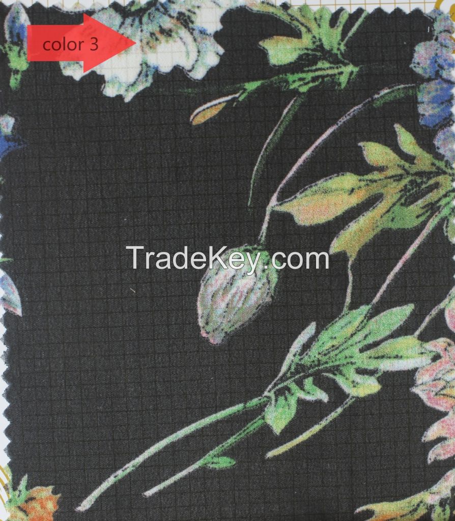 good quality chiffon fabric for garment, flower print georgette fabric for dress145cm