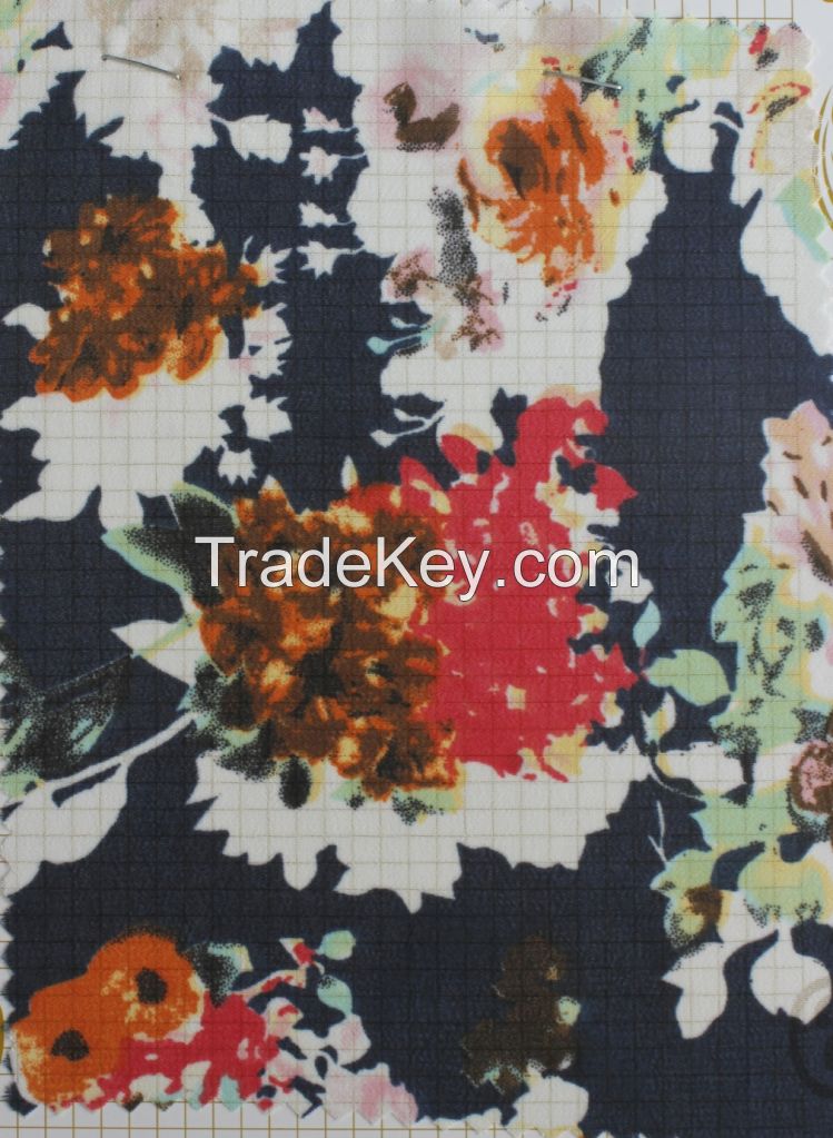 Hot sale flower printed silk chiffon fabric textiles sewing fabric for shirt,summer dress 150cm width 