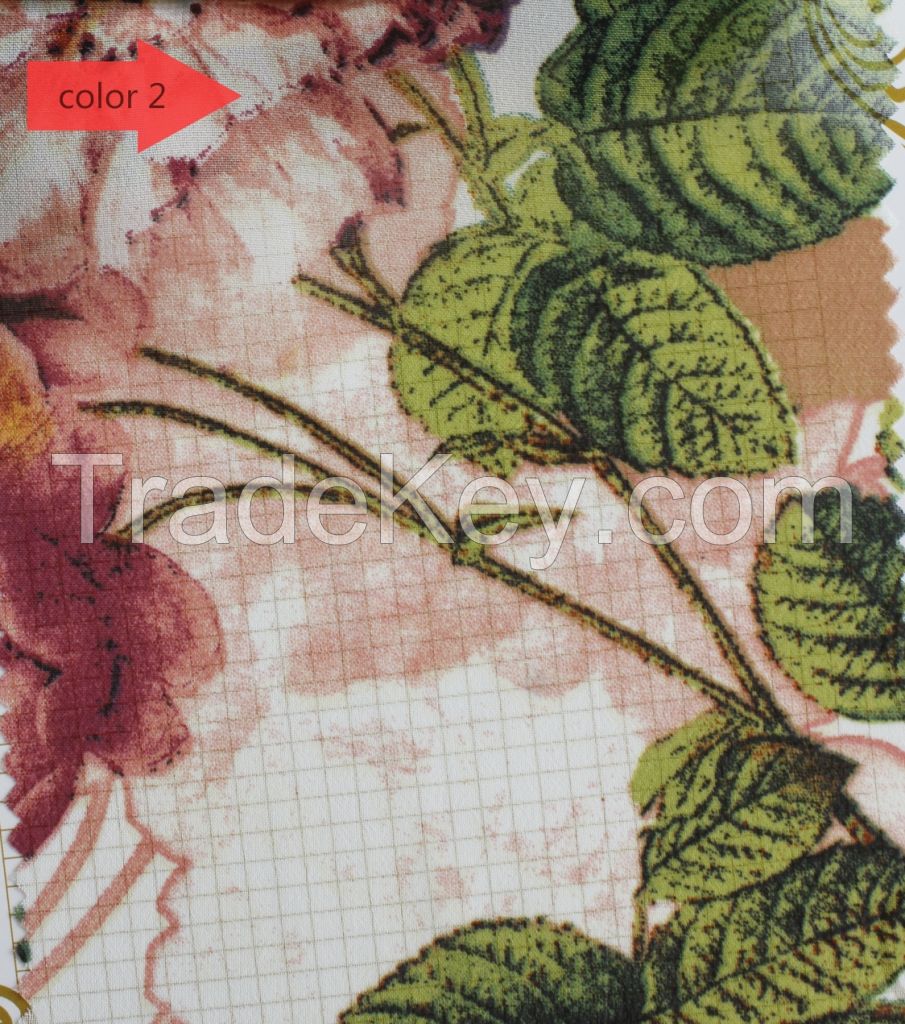 good quality chiffon fabric for garment, flower print georgette fabric for dress145cm