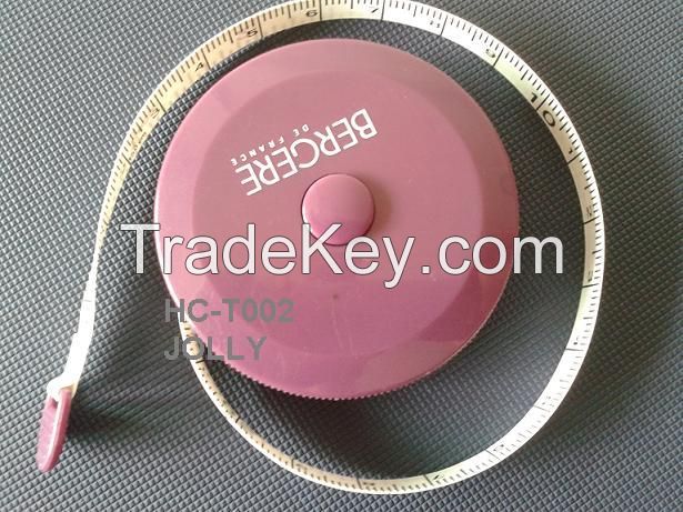 1.5m/60'plastic Mini Round Shape Tape Measure With Logo Printing For Business Promotion