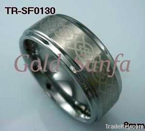 European pop and fashionable ring with laser pattern