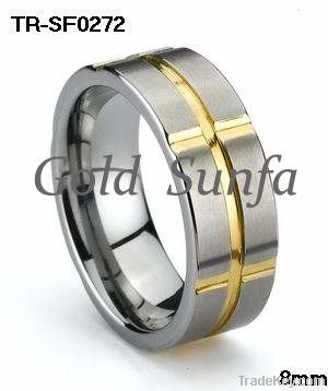 Tungsten Ring with gold