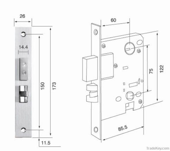 Hight quanlity  zinc alloy mortise lock