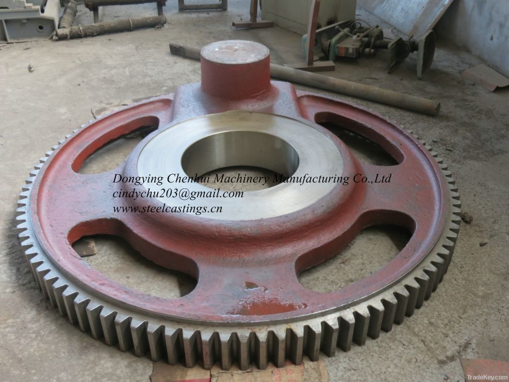 sand steel casting rubber machinery curing press part crank gear