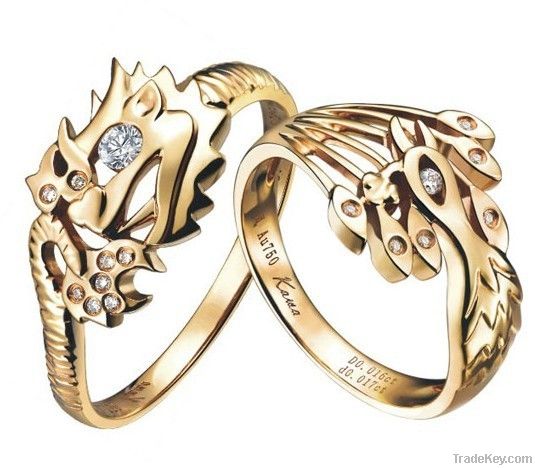 Dragon and deals phoenix wedding rings