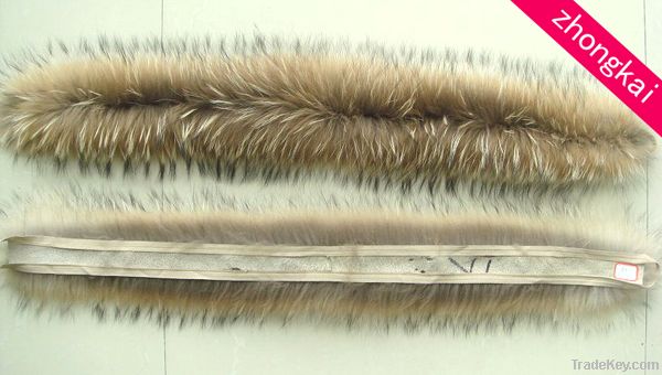 natural raccoon fur strips for hood