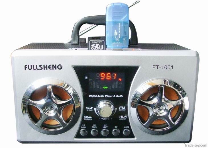 FT-1001 MINI SPEAKER WITH FM RADIO AND USB/SD SLOT