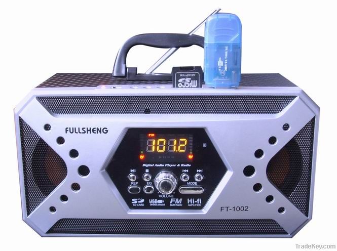 FT-1002 MINI SPEAKER WITH FM RADIO AND USB/SD SLOT