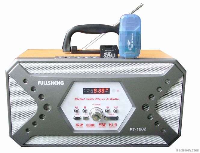 FT-1002B MINI SPEAKER WITH FM RADIO AND USB/SD SLOT