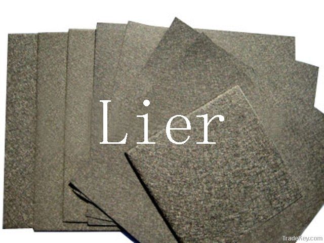 Coated metal fiber felt