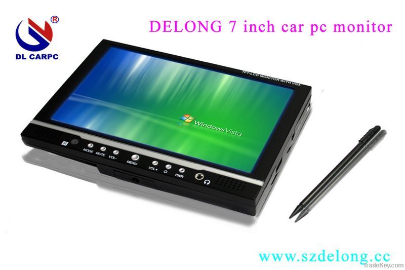 7inch touch screen monitor with VGA/AV/LED display/car pc monitor