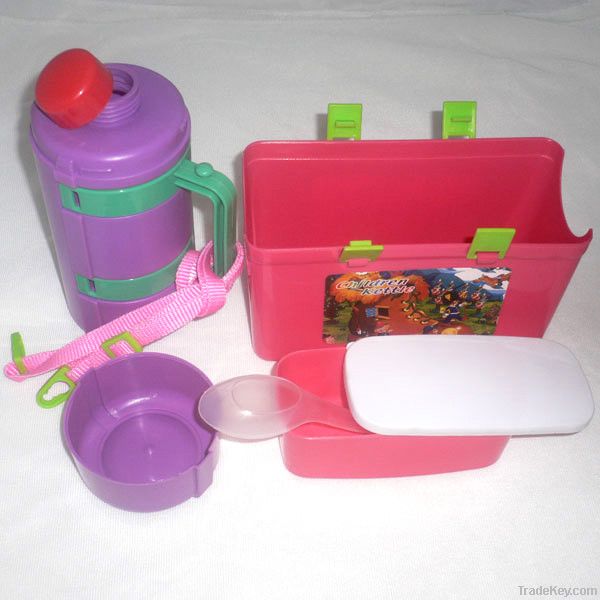 Plastic lunch box with thermos