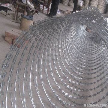 PVC or Galvanized Razor Barbed Wire(factory)