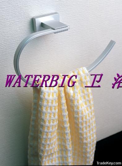 Wholesale 11 inches long silvery white bent aluminium alloy towel ring