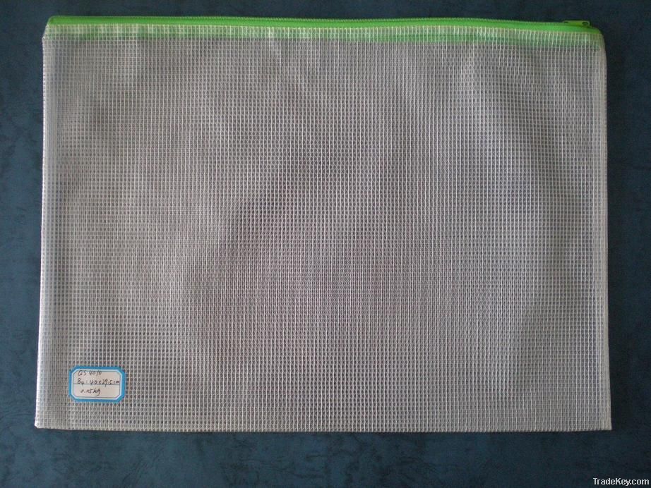 PVC soft*thin mesh zipper bag