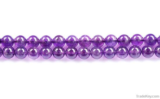 A Grade Amethyst Plain Round Beads