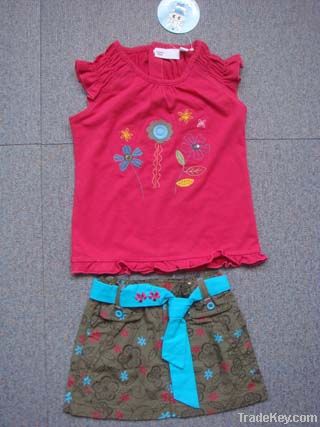 Fashion summer girls 2pcs suit sets for children clothing