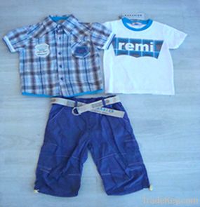 Fashion Summer Boys 3pcs suit set children clothing