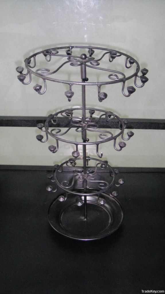 Counter top Jewelry display stand rotating earring metal holder displa