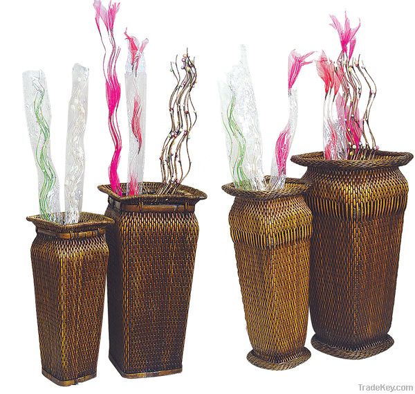 Wicker Flower Vases