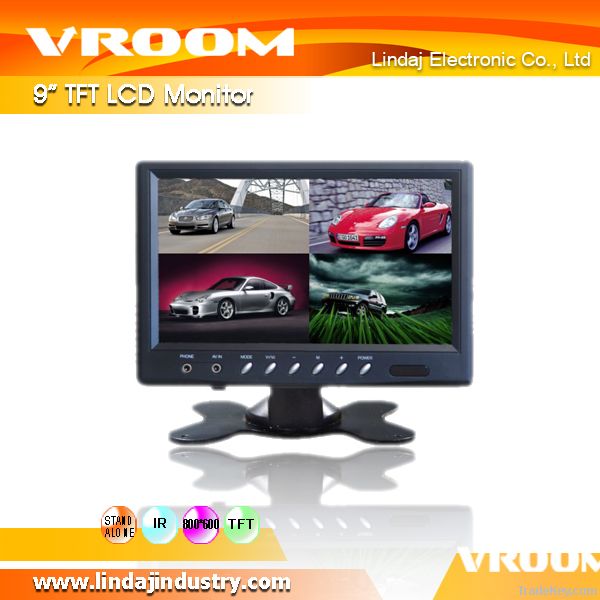 9" TFT LCD Monitor with built-in splitter