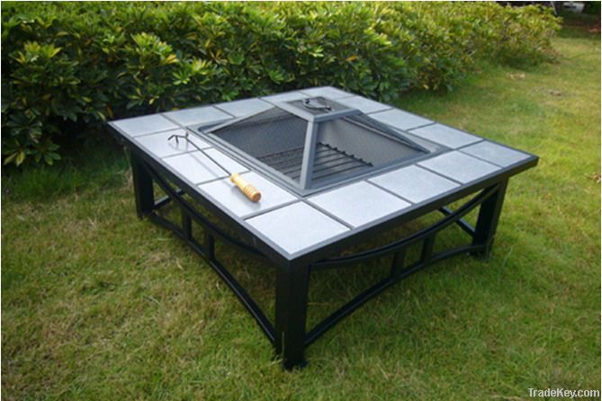 Ceramic Tile Square Fire Pits Table