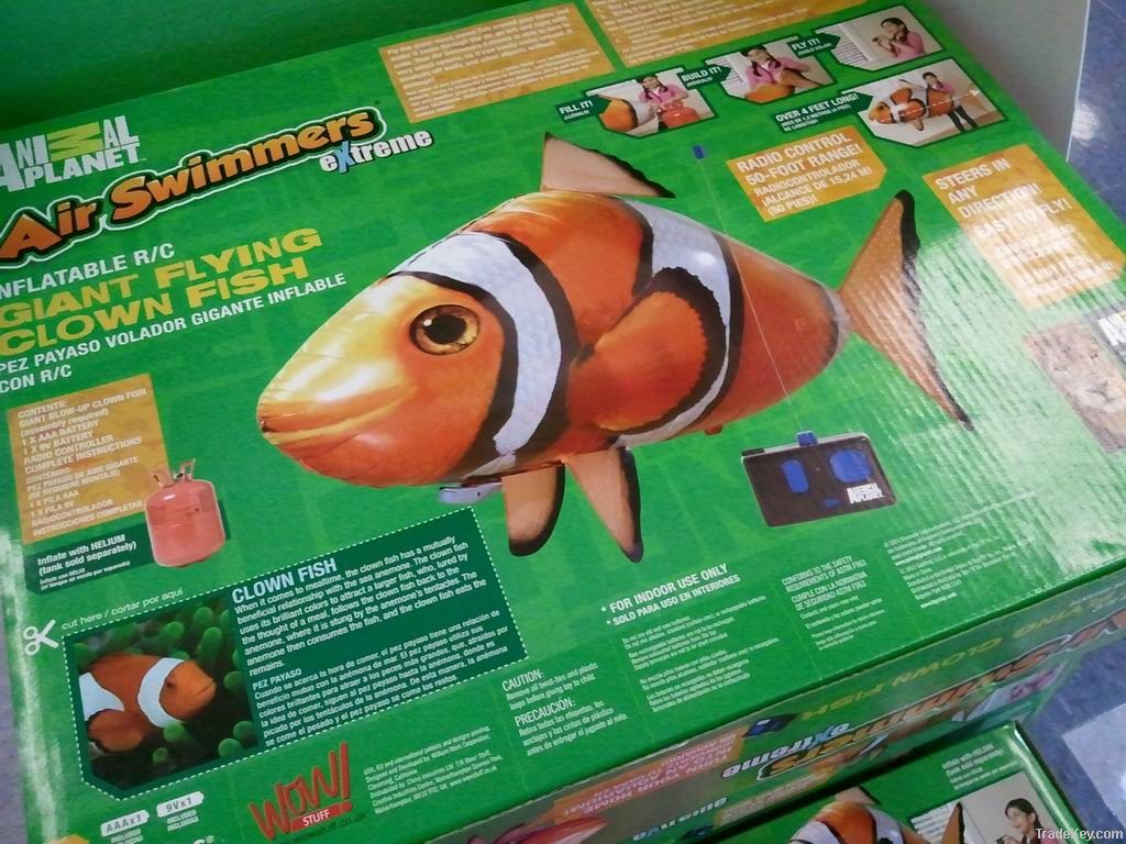 Wholesale Free shipping RC Toy Air Swimmers Flying Clownfish