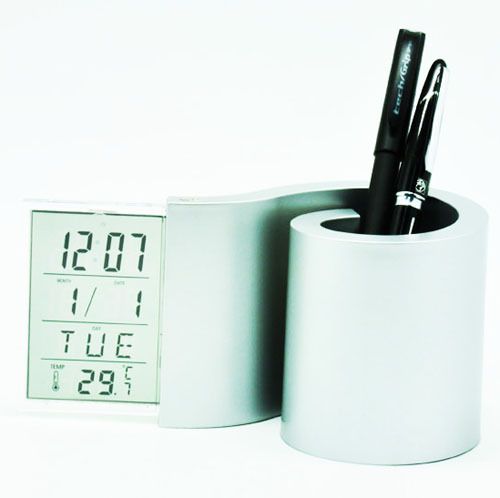 LED Alarm Clock with Thermometer Pen electronic calendar