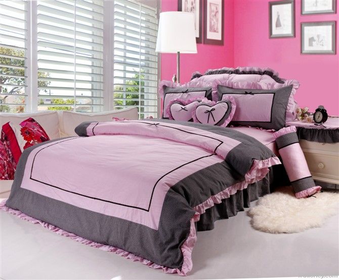 2011 romantic pink korea duvet cover/bed sheet