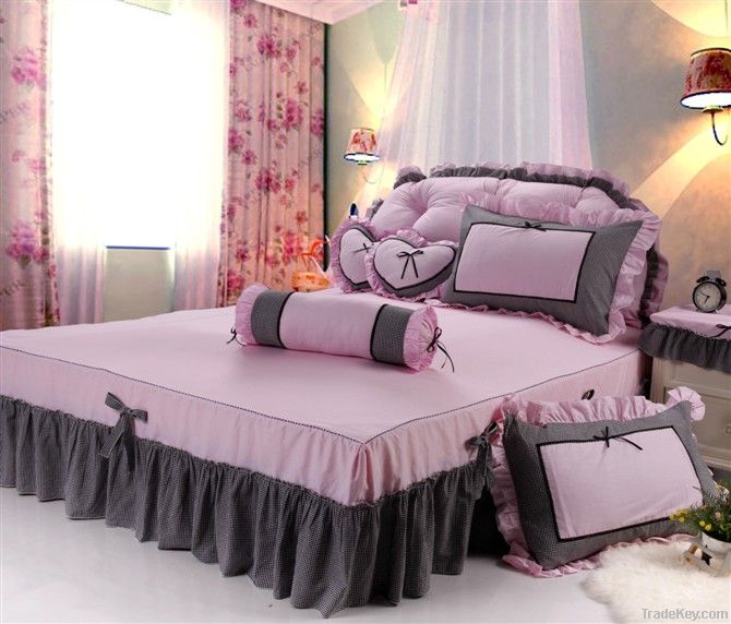 2011 romantic pink korea duvet cover/bed sheet