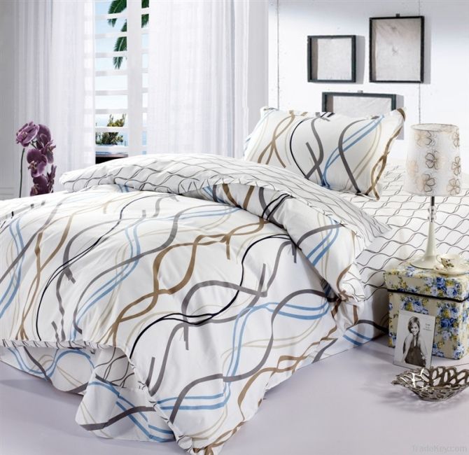 100% cotton reactive printed bedding set/bed sheet