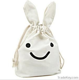 Pop White Canvas Drawstring Bag (DS-501)