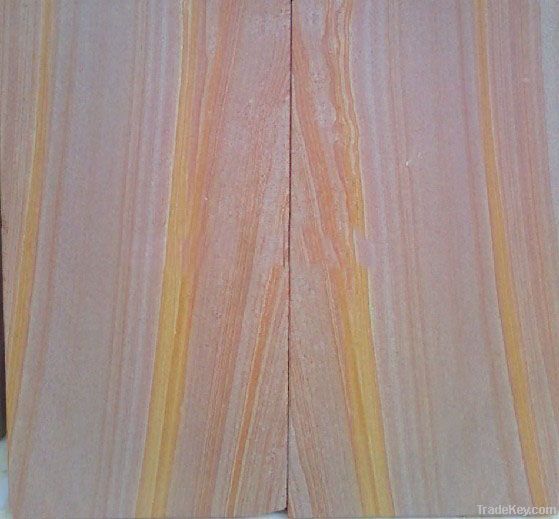 Selling beautiful yellow vien wooden sandstone slab