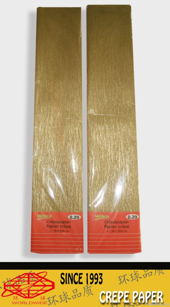 Gold and silver crepe paper