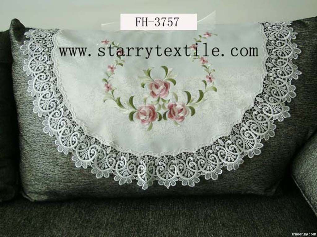 Embroidered fabric sofa cover