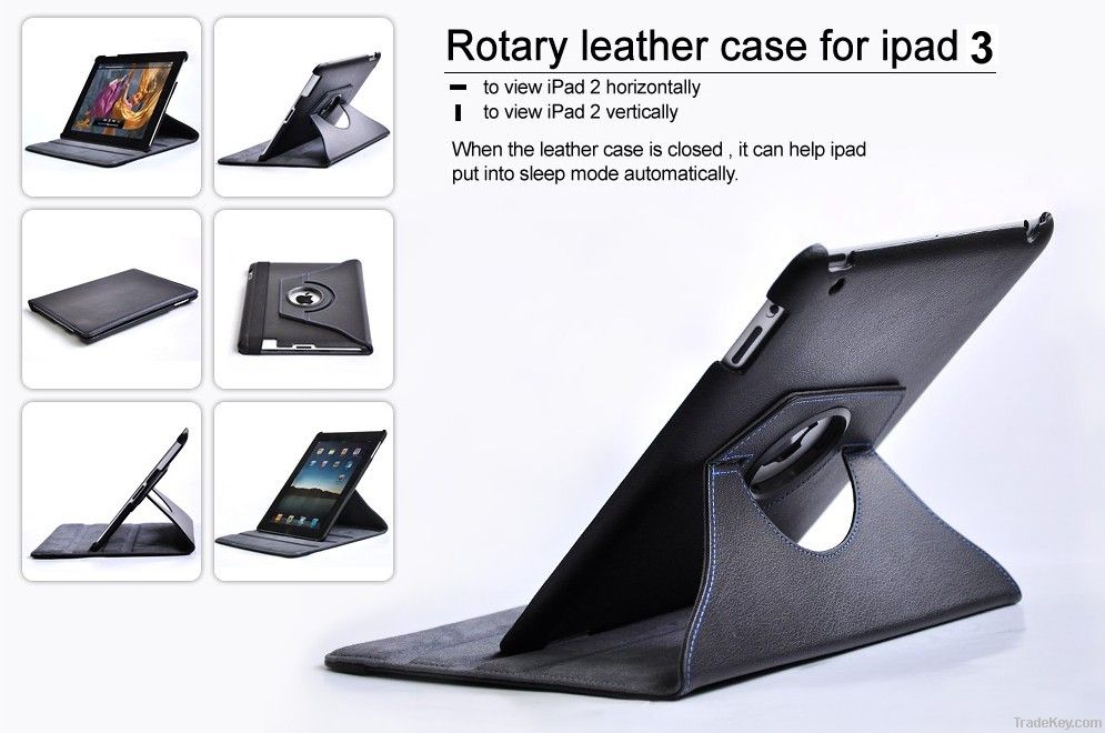 360 degree rotary protective case with stand for ipad3 ipadâ…¢