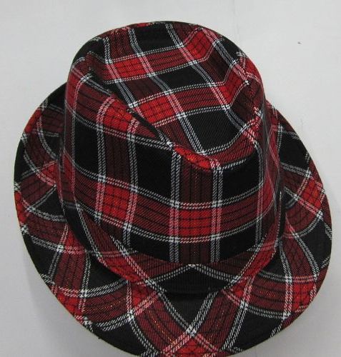 checked pattern fashion hats