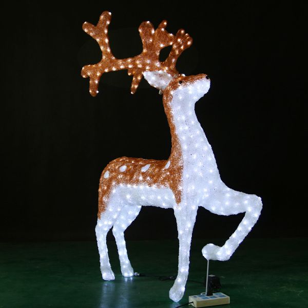 Good quality large santa sleigh christmas reindeer Led 3D lights