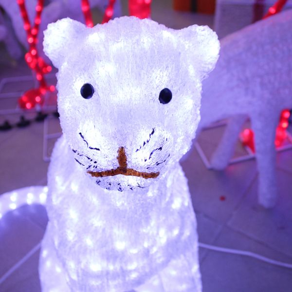 Handmadeled leopard 3D sculpture light theme park decoration