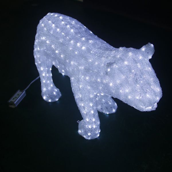 Glitter crystal 3d led motif light large polar bear sculpture manufacturer