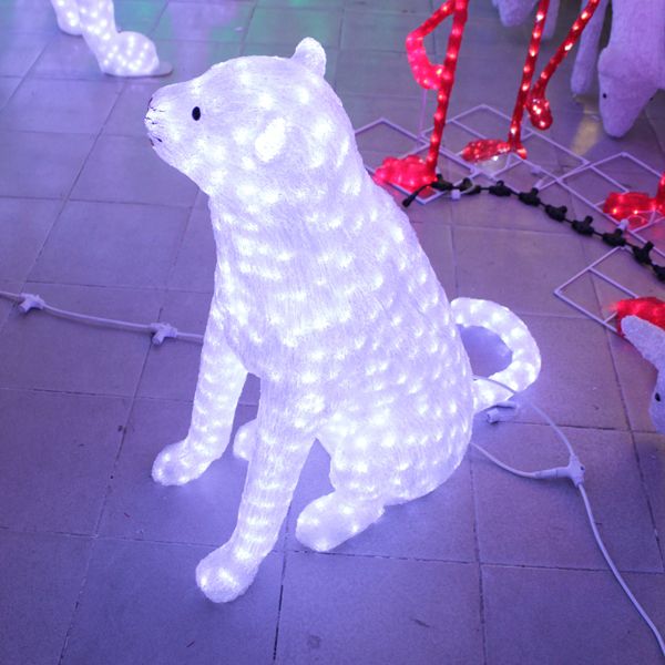 Handmadeled leopard 3D sculpture light theme park decoration