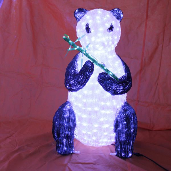 LED 3D Sit panda light sculpture sit outdoor use decoration light