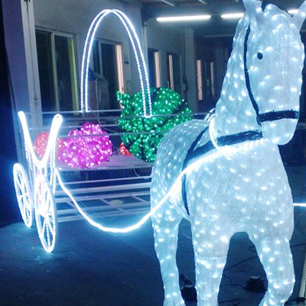 Manufaturer  handmade  led horse light for outdoor shopping mall decoration