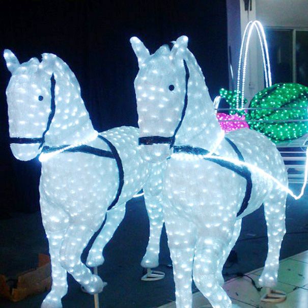 Manufaturer  handmade  led horse light for outdoor shopping mall decoration